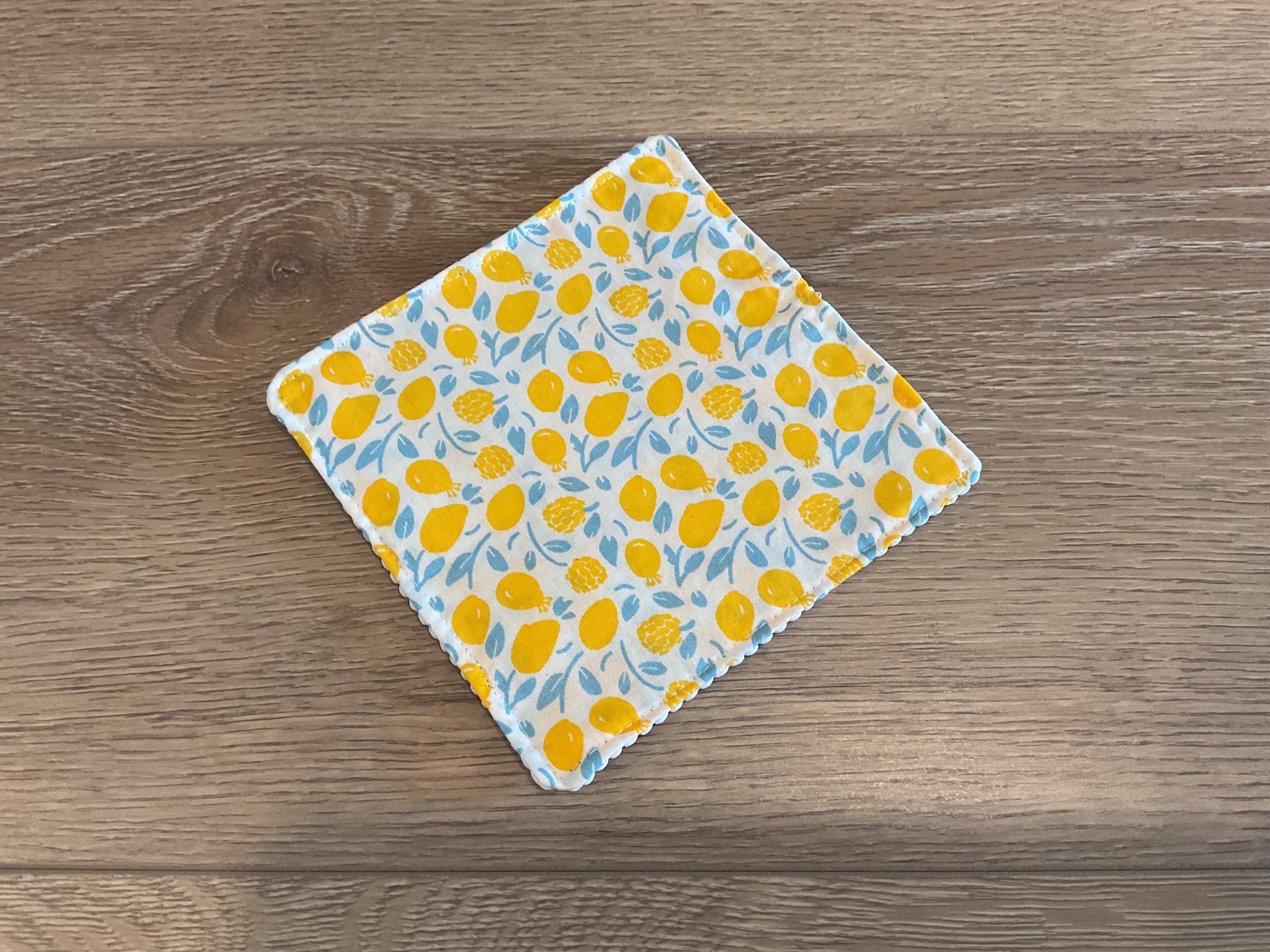 Handmade Fabric Jar Gripper/Opener — 5x5 Grip Padding — Lemon/Floral design