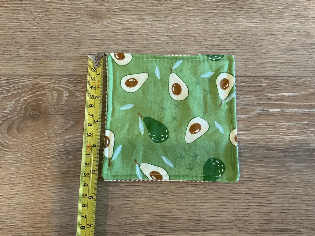 Handmade Fabric Jar Gripper/Opener — 5x5 Grip Padding — Avocado design
