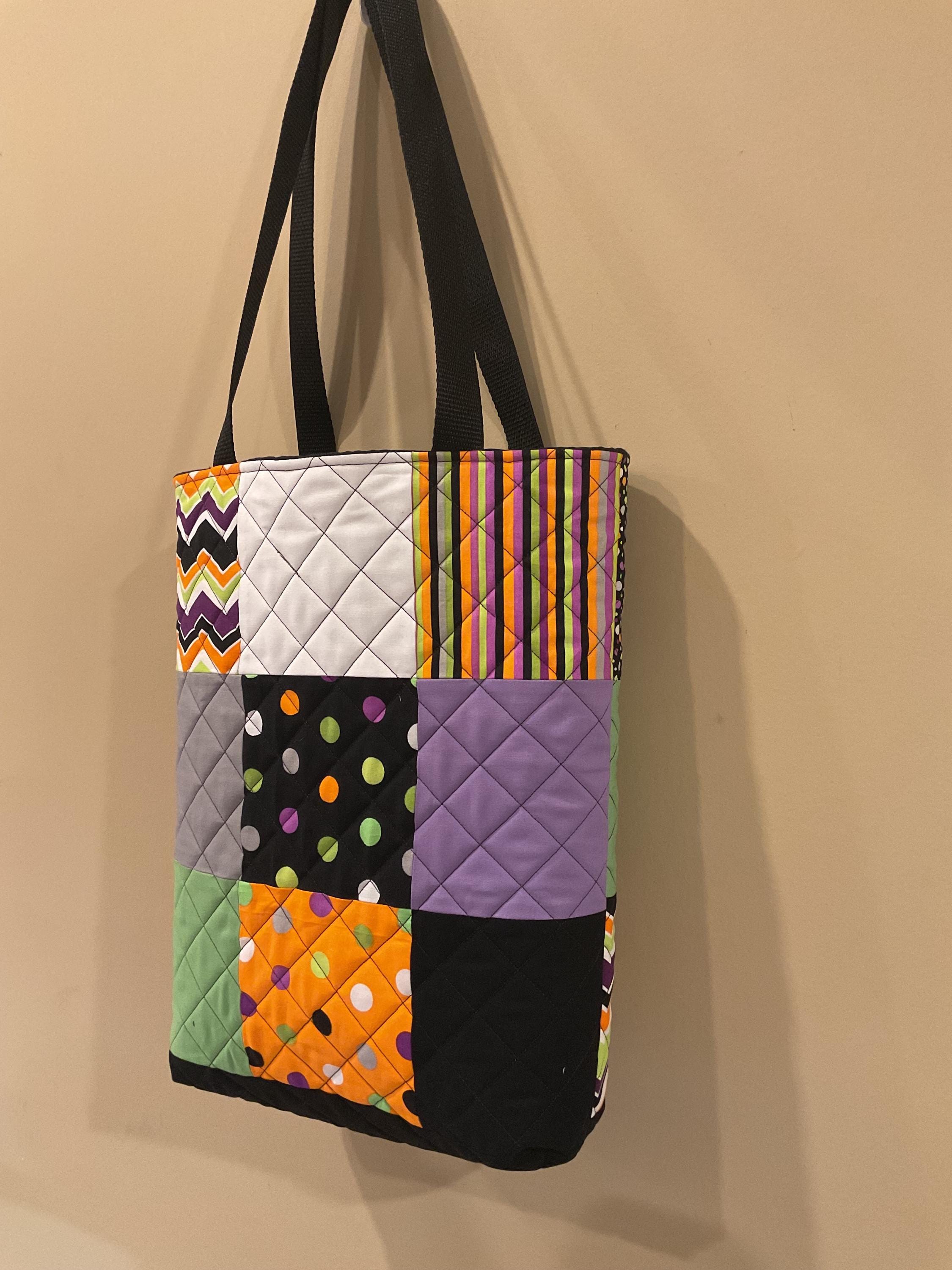 Handmade Quilted Tote Bag – Halloween Patchwork Style