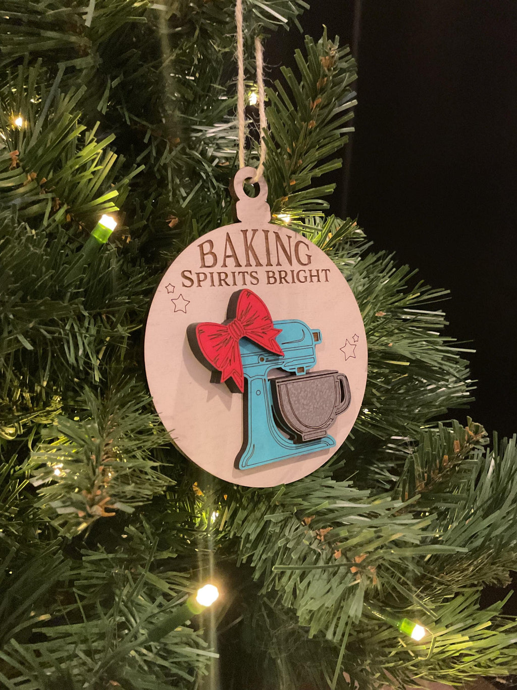 Baking Spirits Bright Christmas Ornament: Laser Cut Baker Gift