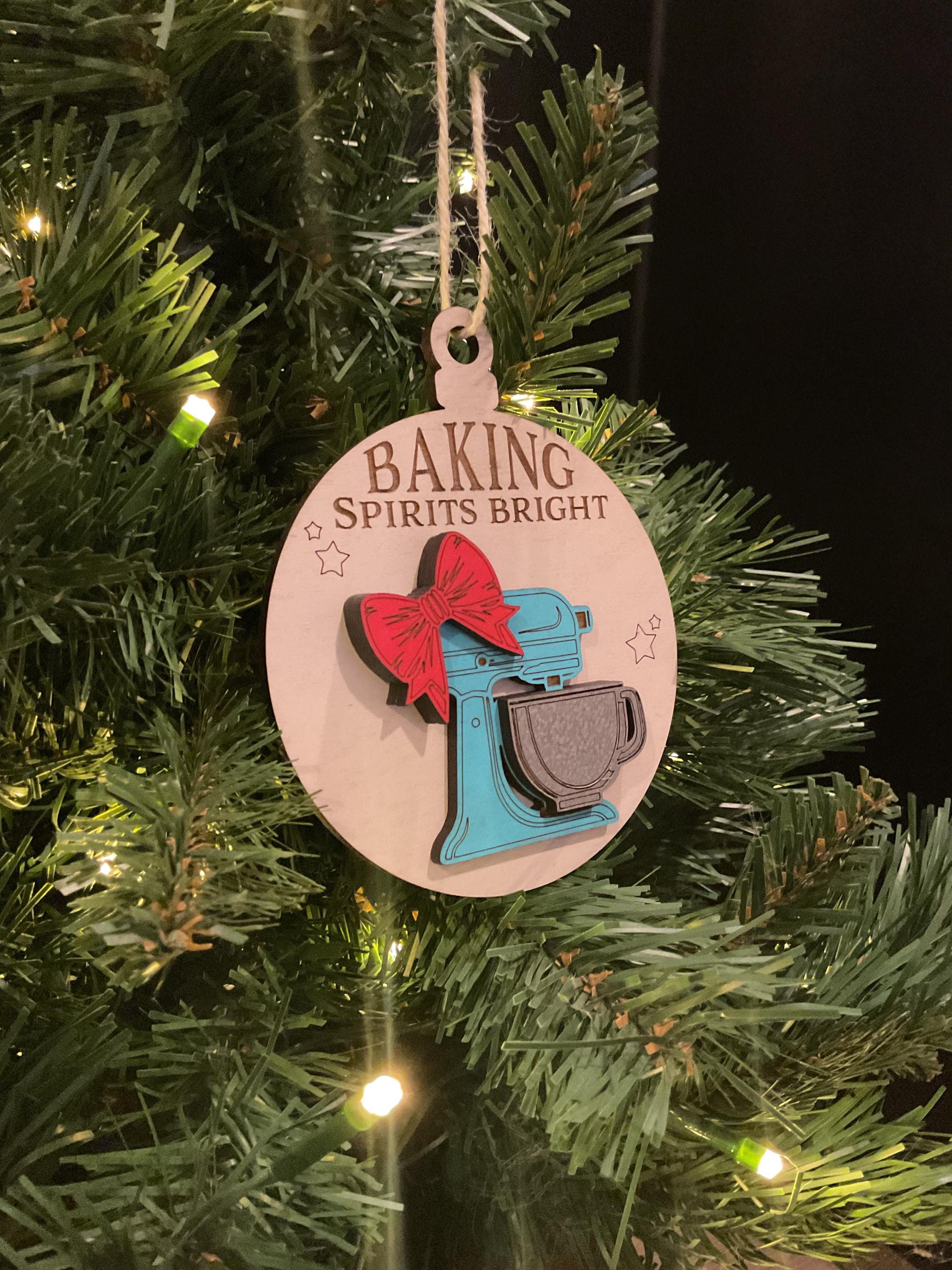 Baking Spirits Bright Christmas Ornament: Laser Cut Baker Gift
