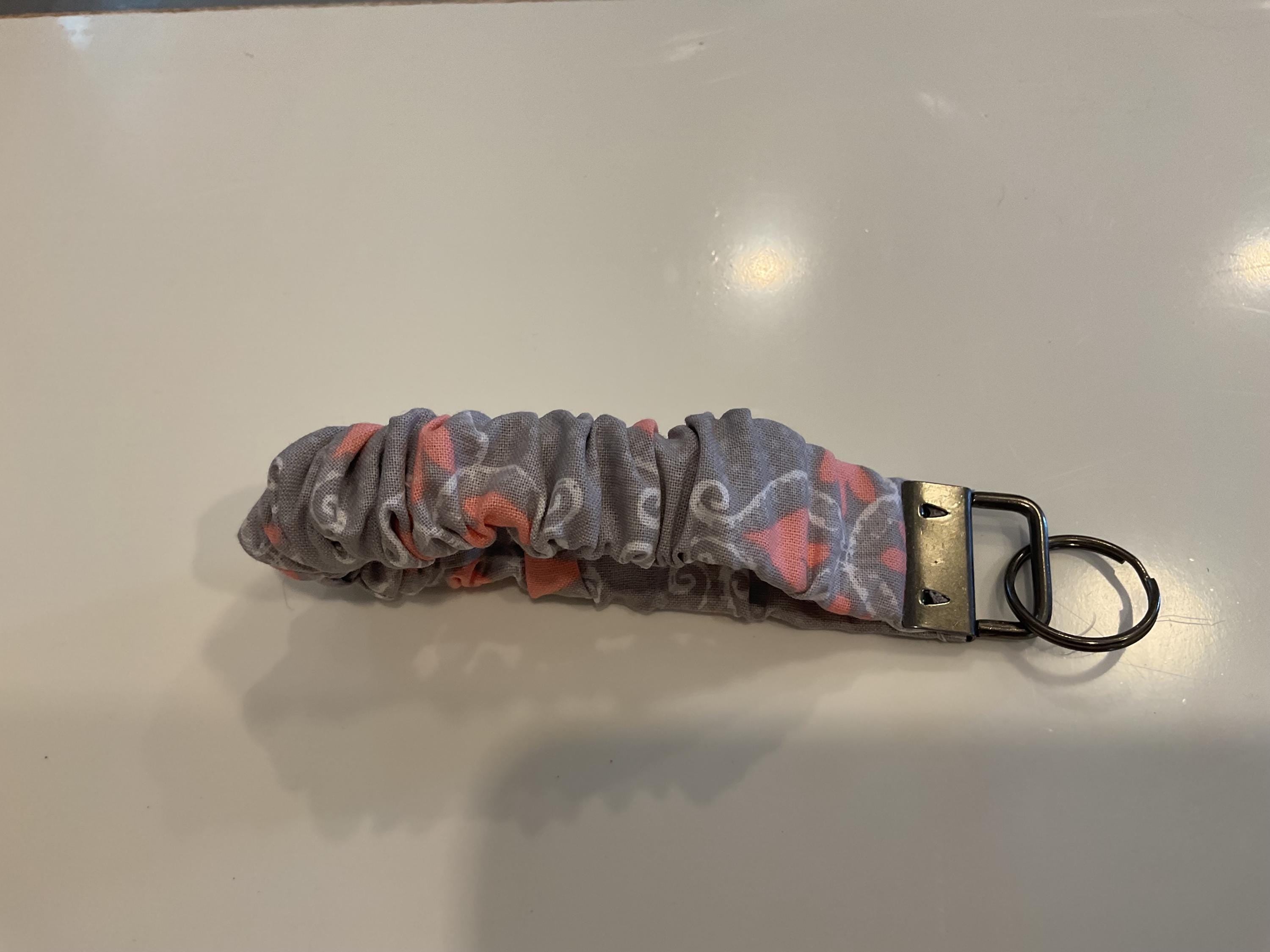 Scrunchie Wristlet Keychain: Handmade Fabric Key Fob Bracelet