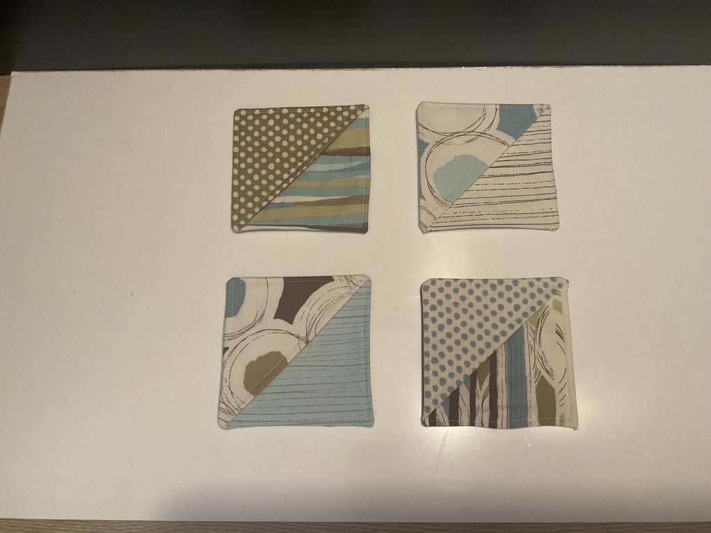 Handmade Fabric Corner Bookmarks - Polka Dot & Modern Set of 4