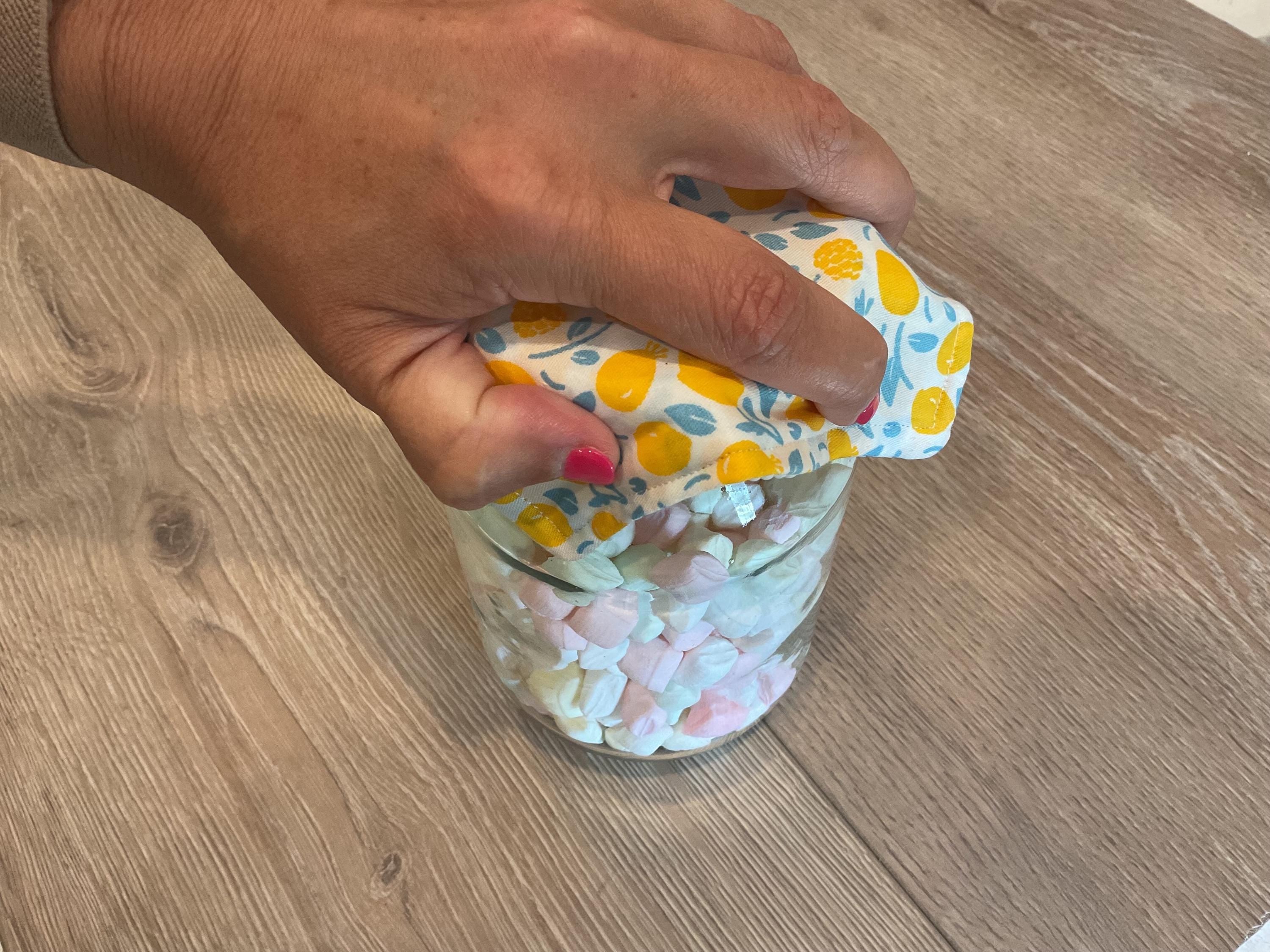 Handmade Fabric Jar Gripper/Opener — 5x5 Grip Padding — Lemon/Floral design