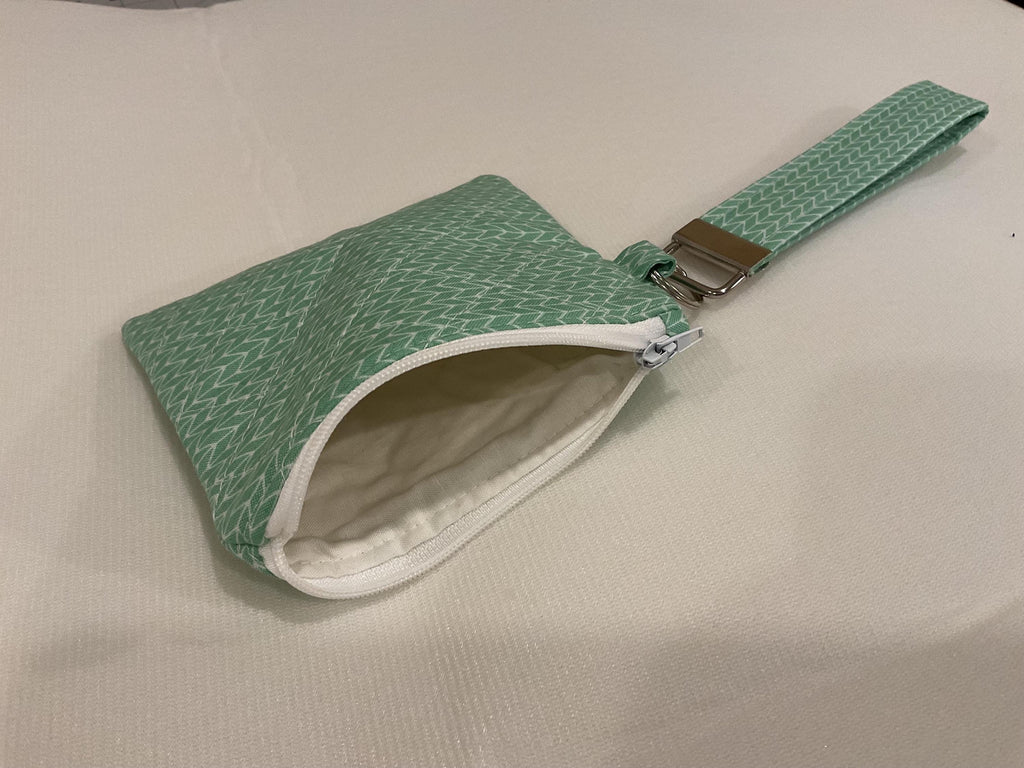 Quilted Wristlet Keychain Wallet – Handmade Zipper Pouch