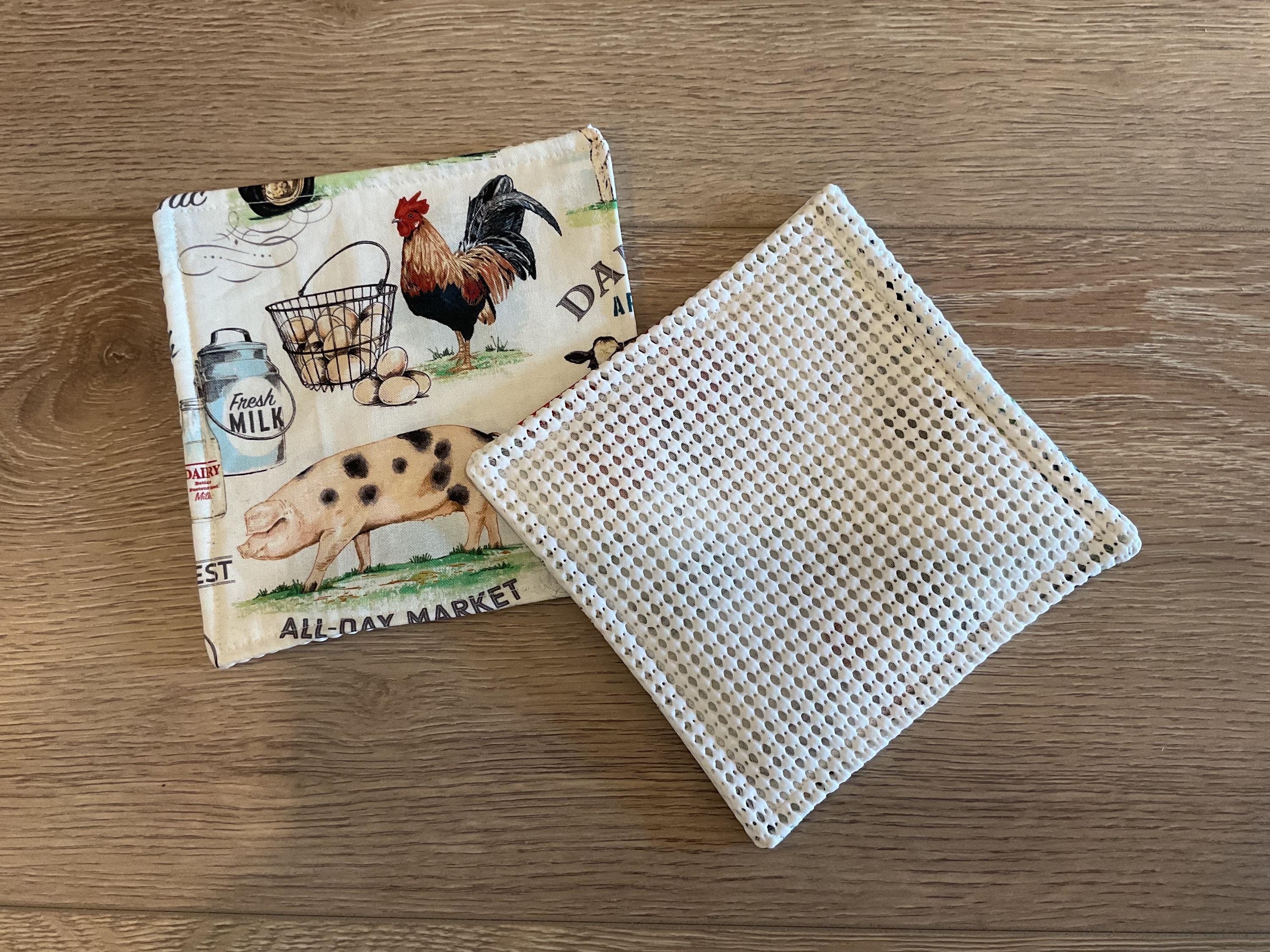 Handmade Fabric Jar Gripper/Opener — 5x5 Grip Padding — Farm Theme Design