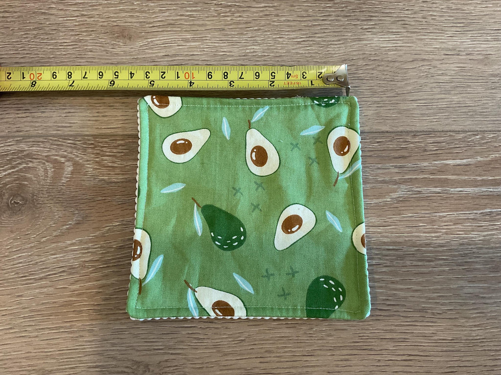 Handmade Fabric Jar Gripper/Opener — 5x5 Grip Padding — Avocado design