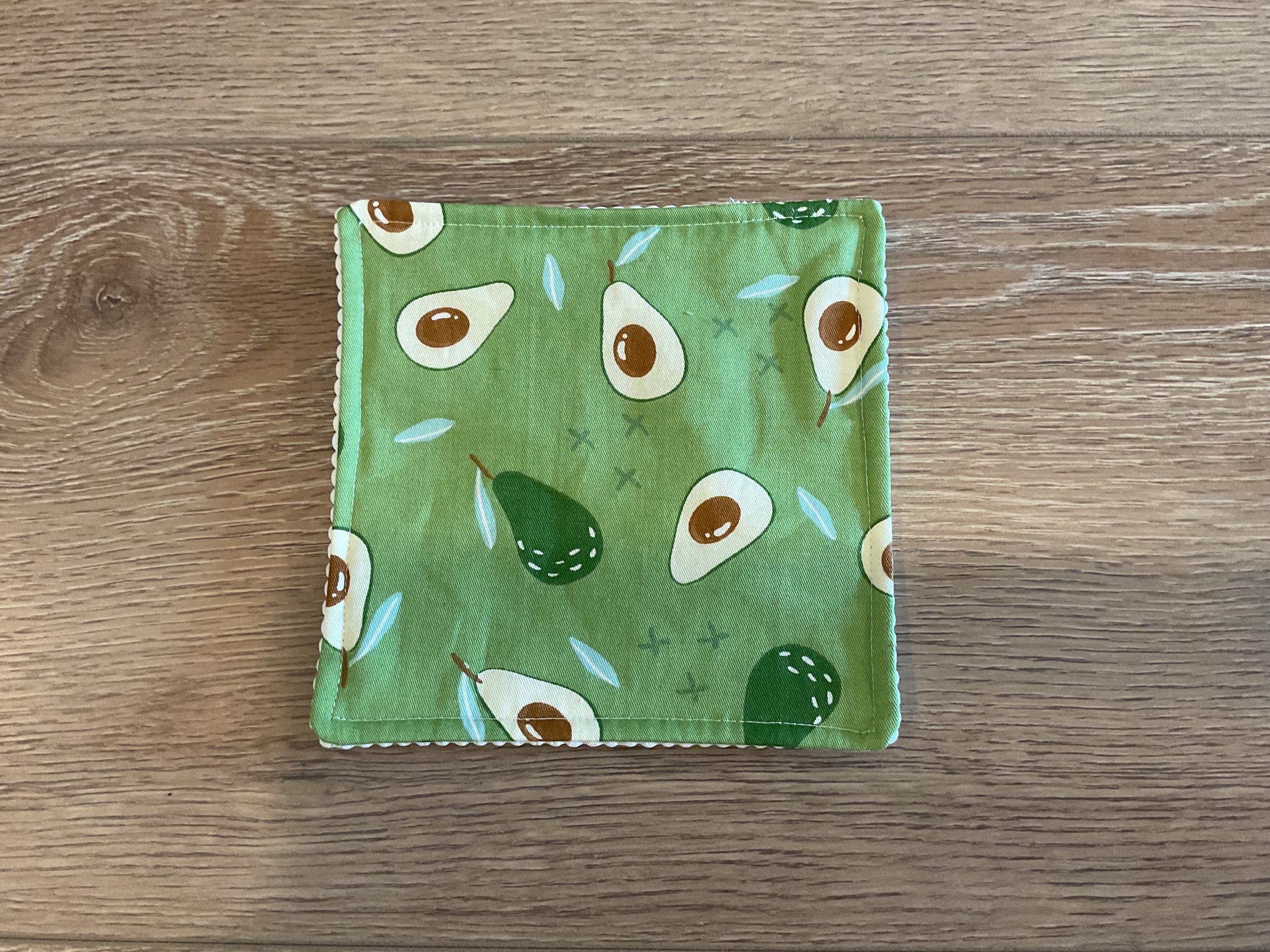 Handmade Fabric Jar Gripper/Opener — 5x5 Grip Padding — Avocado design