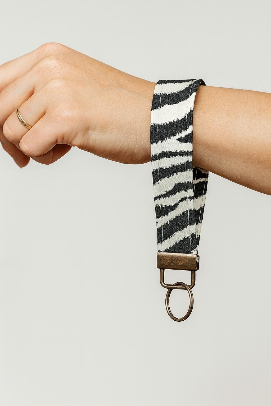 Zebra Print Wristlet Keychain | Fabric Key Fob | Stylish Key Holder for Women