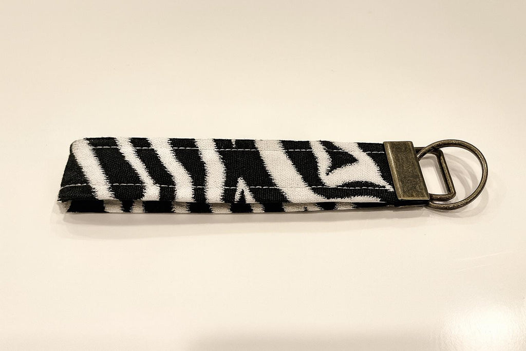 Zebra Print Wristlet Keychain | Fabric Key Fob | Stylish Key Holder for Women