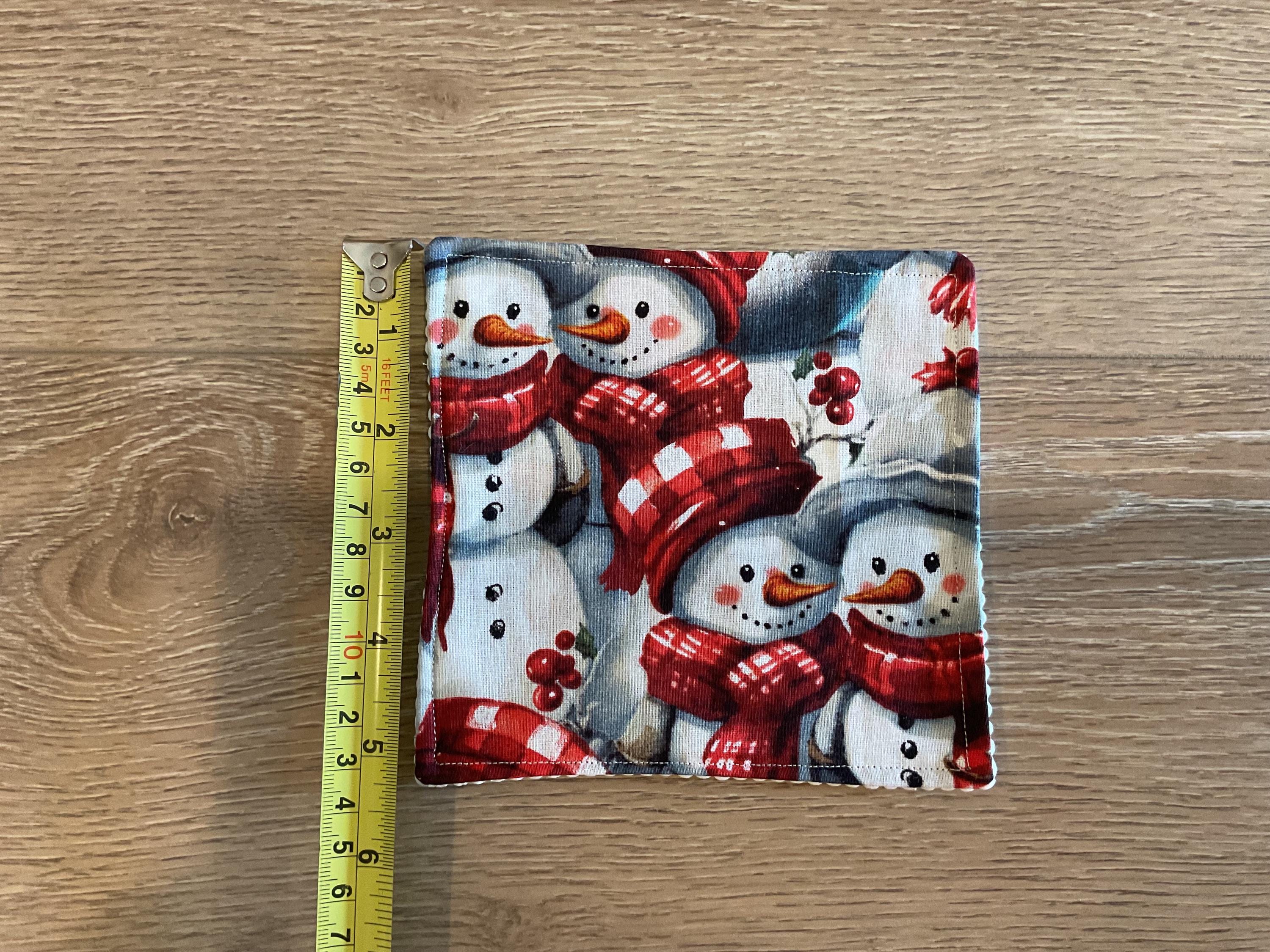 Handmade Fabric Jar Gripper/Opener — 5x5 Grip Padding — Snowman design