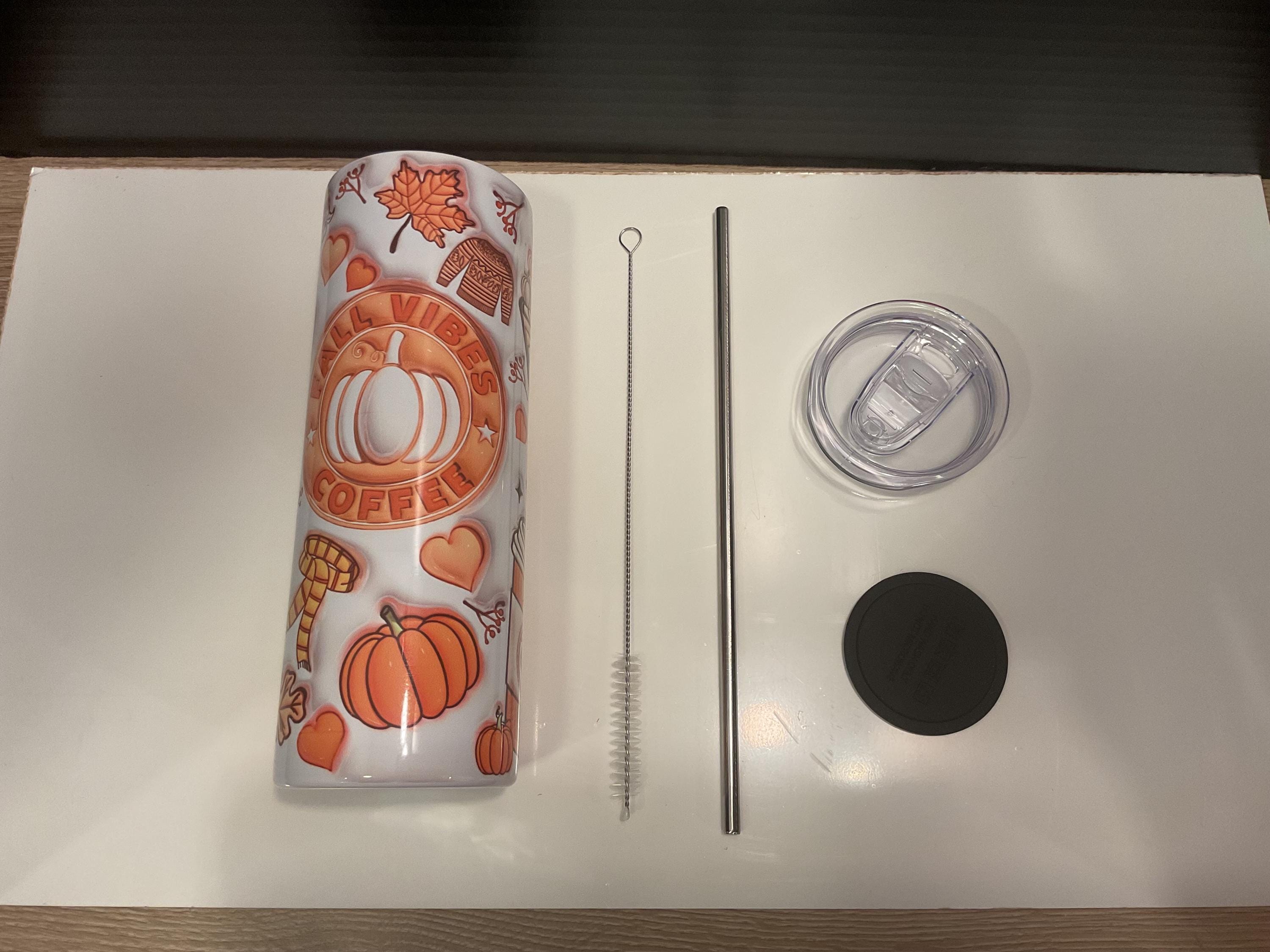 Pumpkin Spice Tumbler: 20oz Stainless Steel Fall Coffee Mug