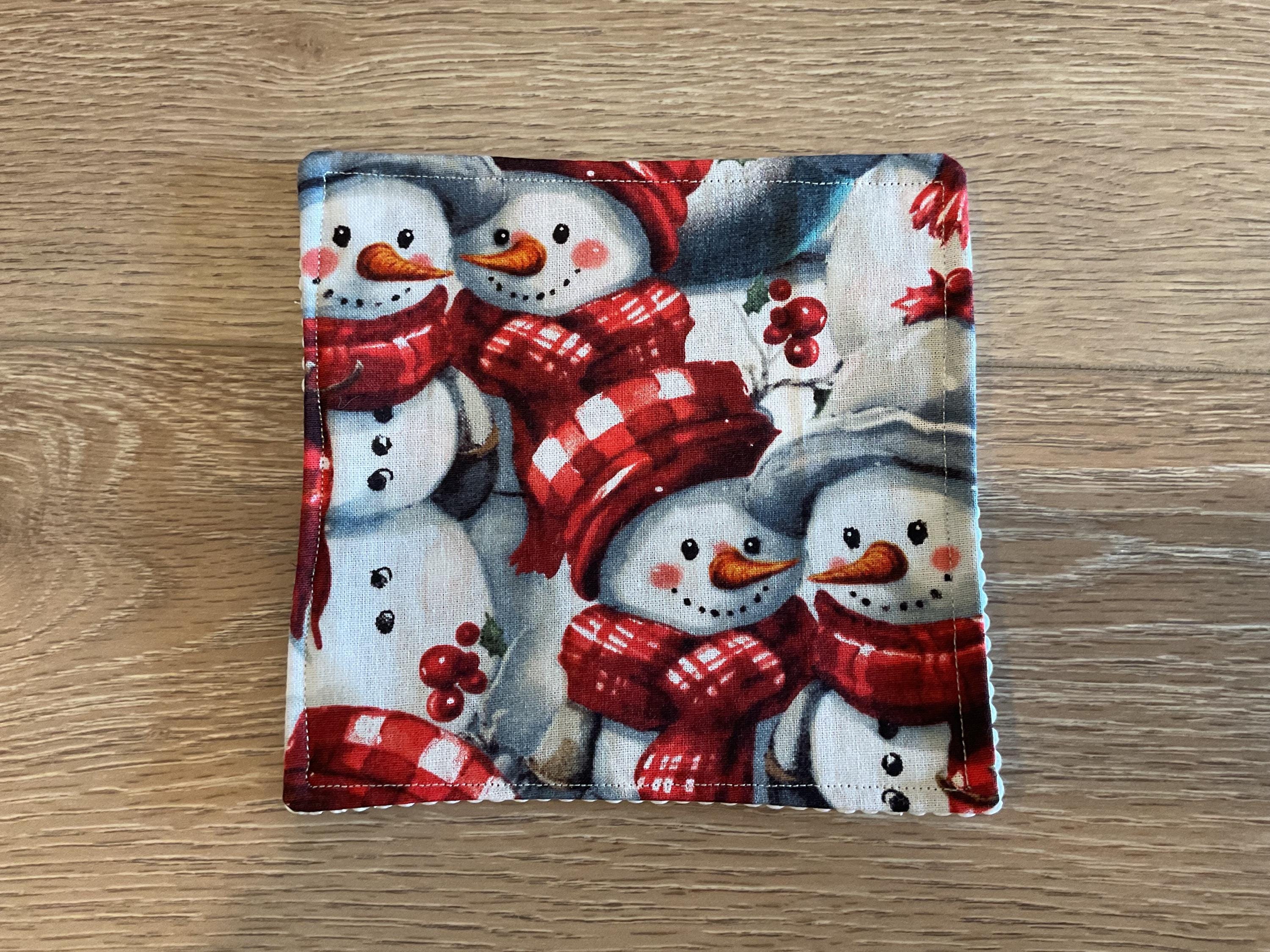 Handmade Fabric Jar Gripper/Opener — 5x5 Grip Padding — Snowman design