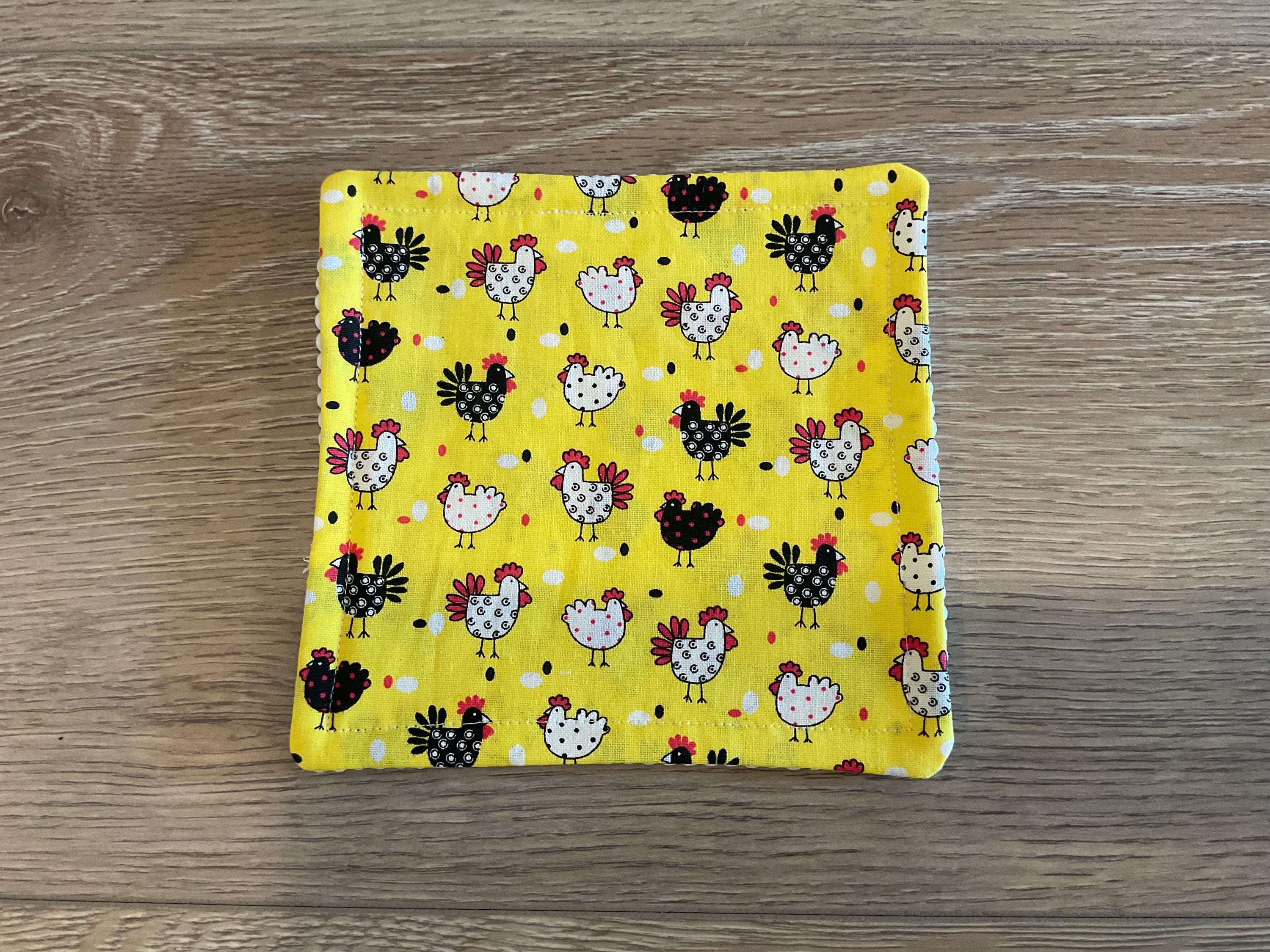 Handmade Fabric Jar Gripper/Opener — 5x5 Grip Padding — Chicken design
