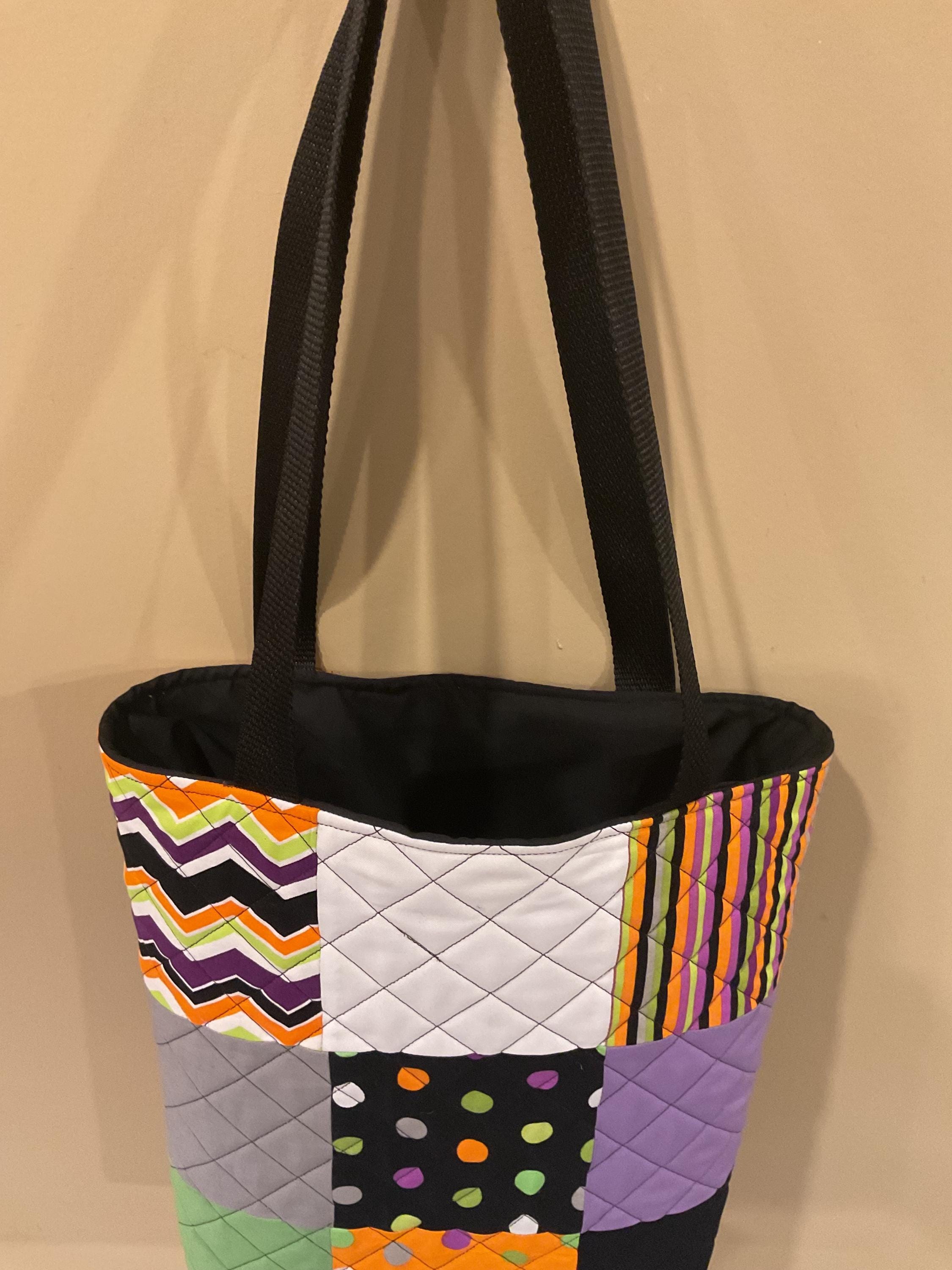 Handmade Quilted Tote Bag – Halloween Patchwork Style