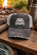 Distressed Off-Road Truck Hat | Vintage Mesh Trucker Cap | Patriotic Outdoor Hat