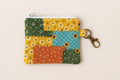 Patchwork Quilted Keychain Wallet | Small Zipper Coin Pouch with Lobster Clasp | Handmade Mini Wallet