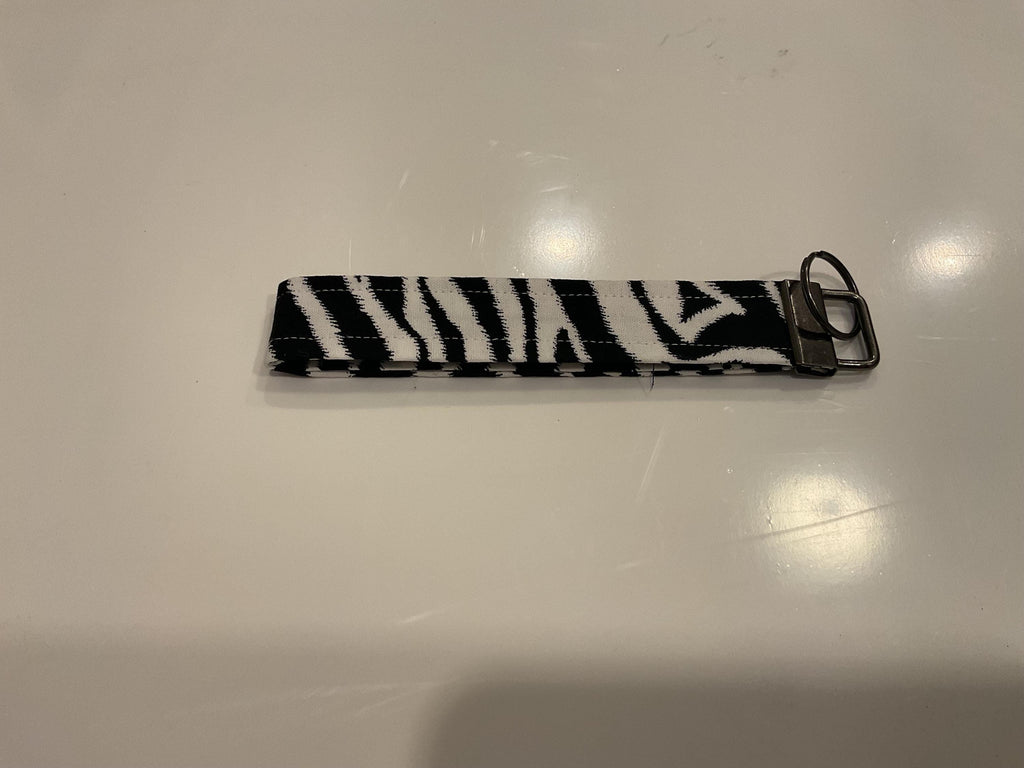 Zebra Print Wristlet Keychain | Fabric Key Fob | Stylish Key Holder for Women