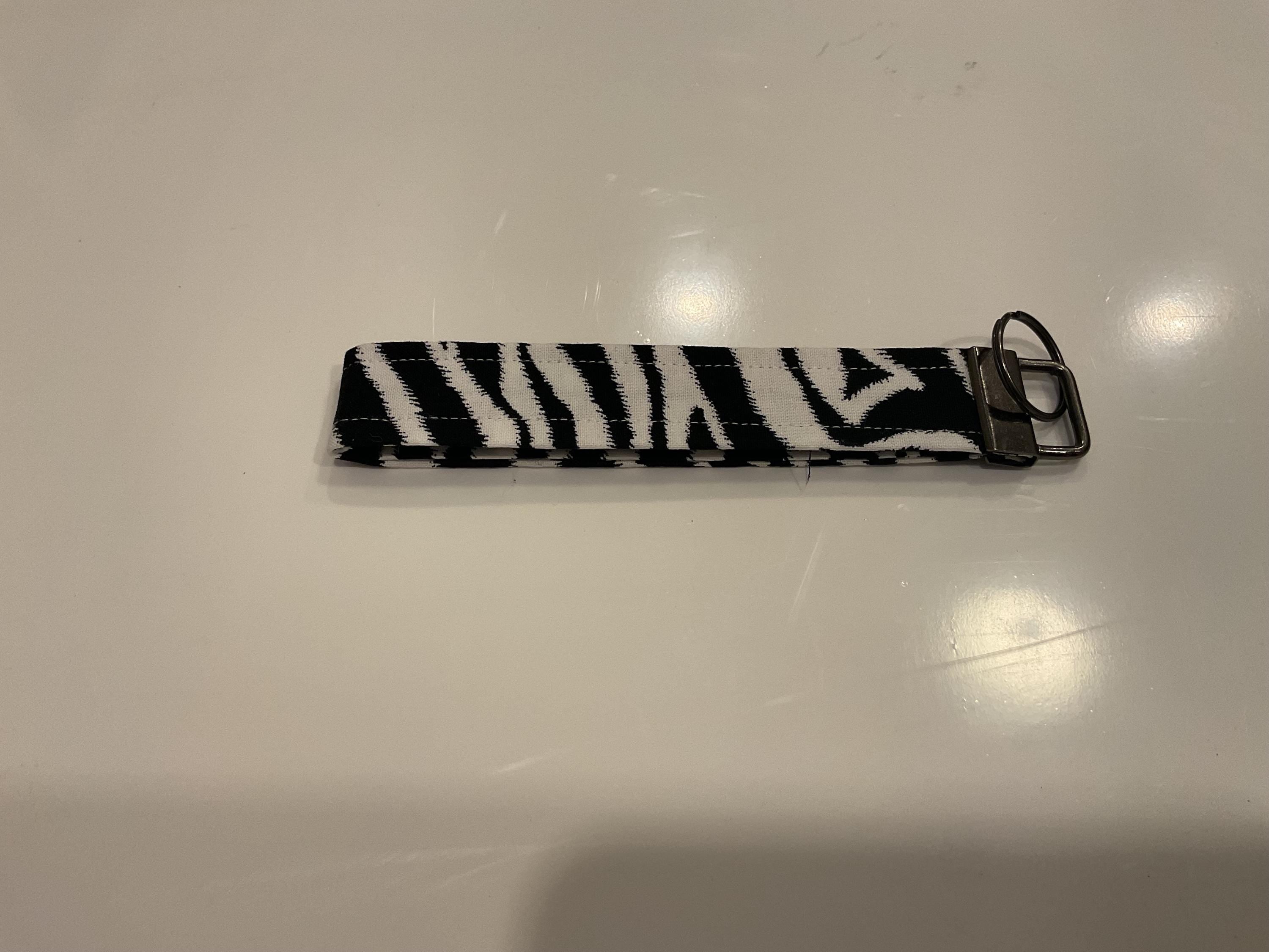 Zebra Print Wristlet Keychain | Fabric Key Fob | Stylish Key Holder for Women