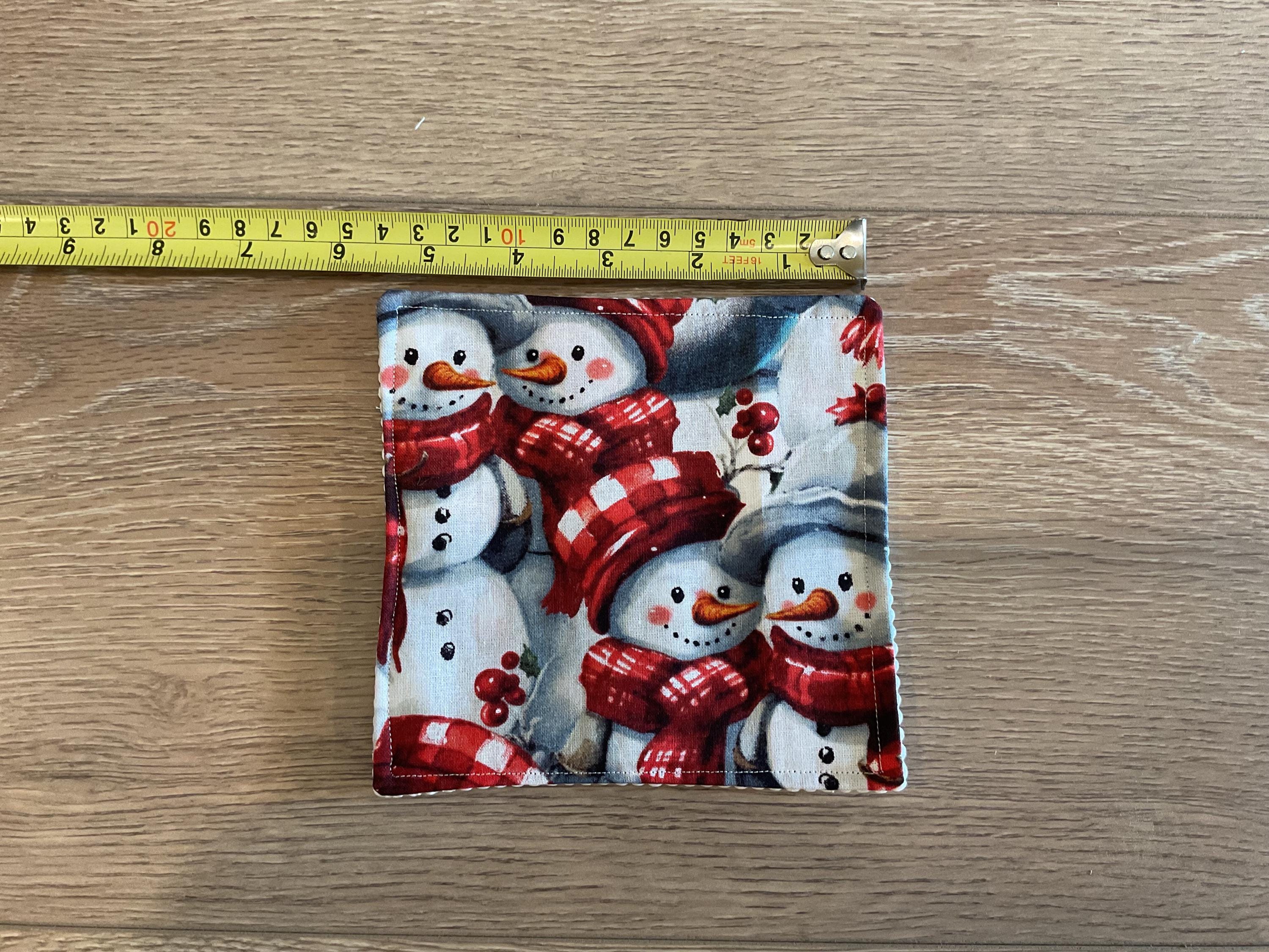 Handmade Fabric Jar Gripper/Opener — 5x5 Grip Padding — Snowman design