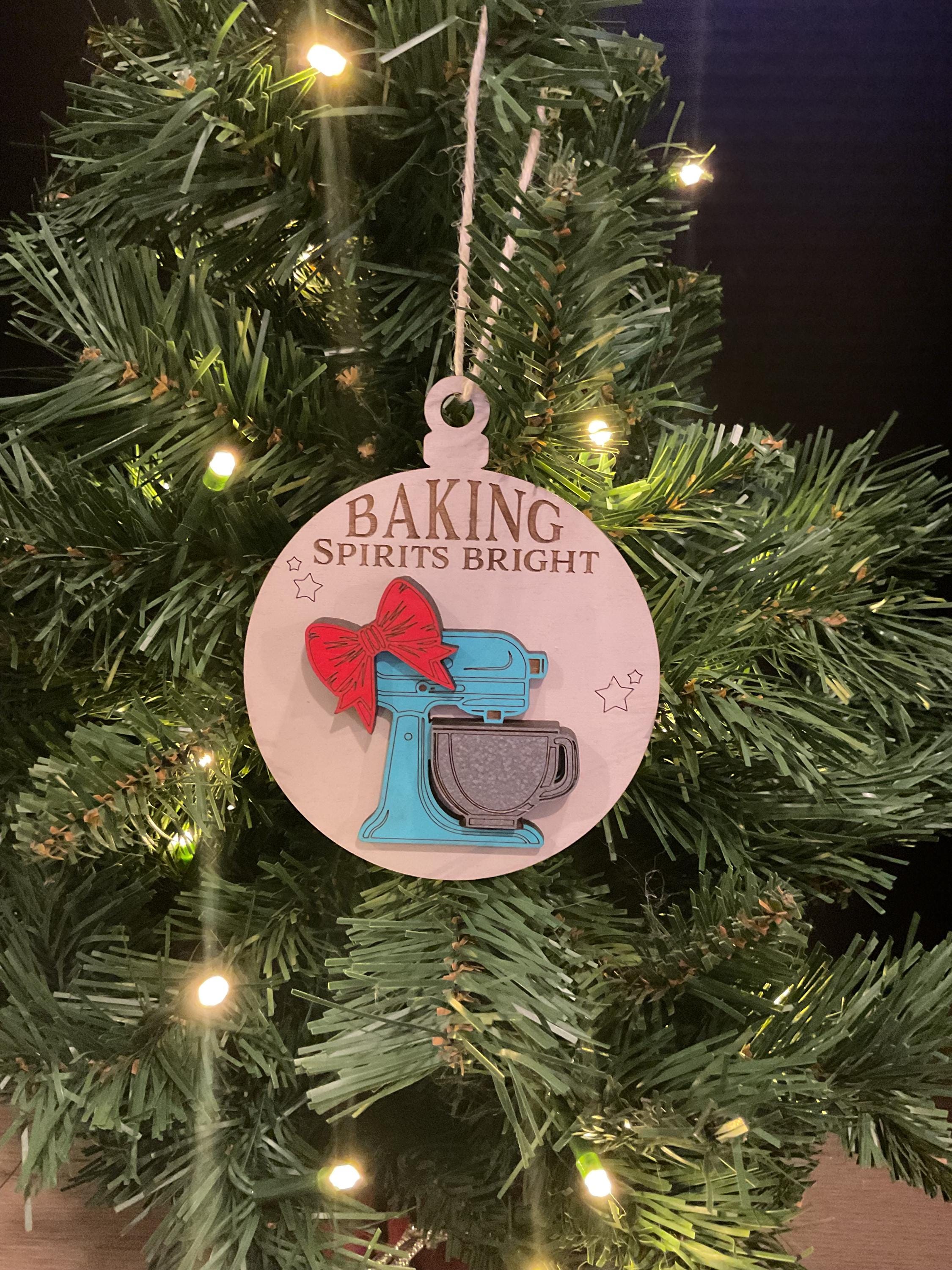 Baking Spirits Bright Christmas Ornament: Laser Cut Baker Gift