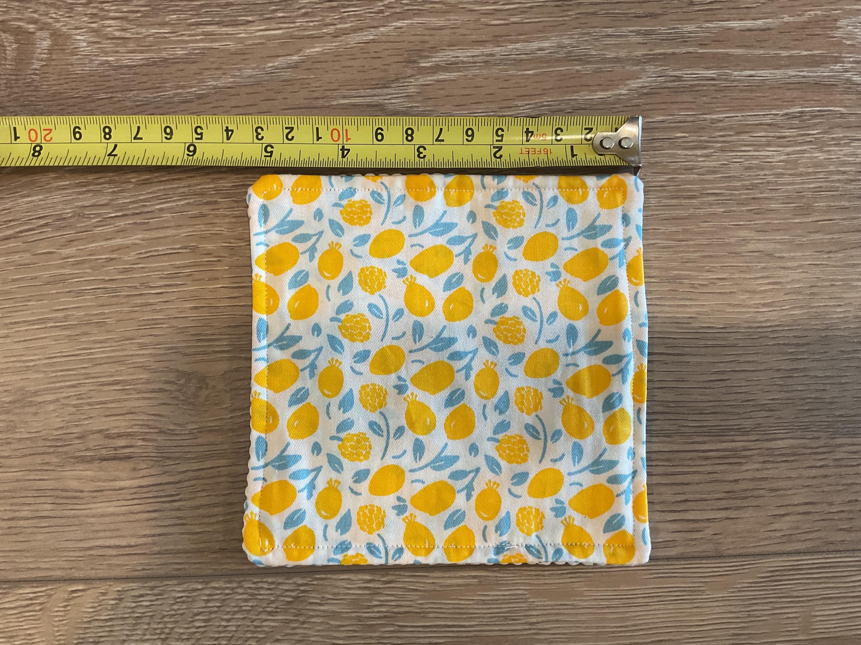 Handmade Fabric Jar Gripper/Opener — 5x5 Grip Padding — Lemon/Floral design