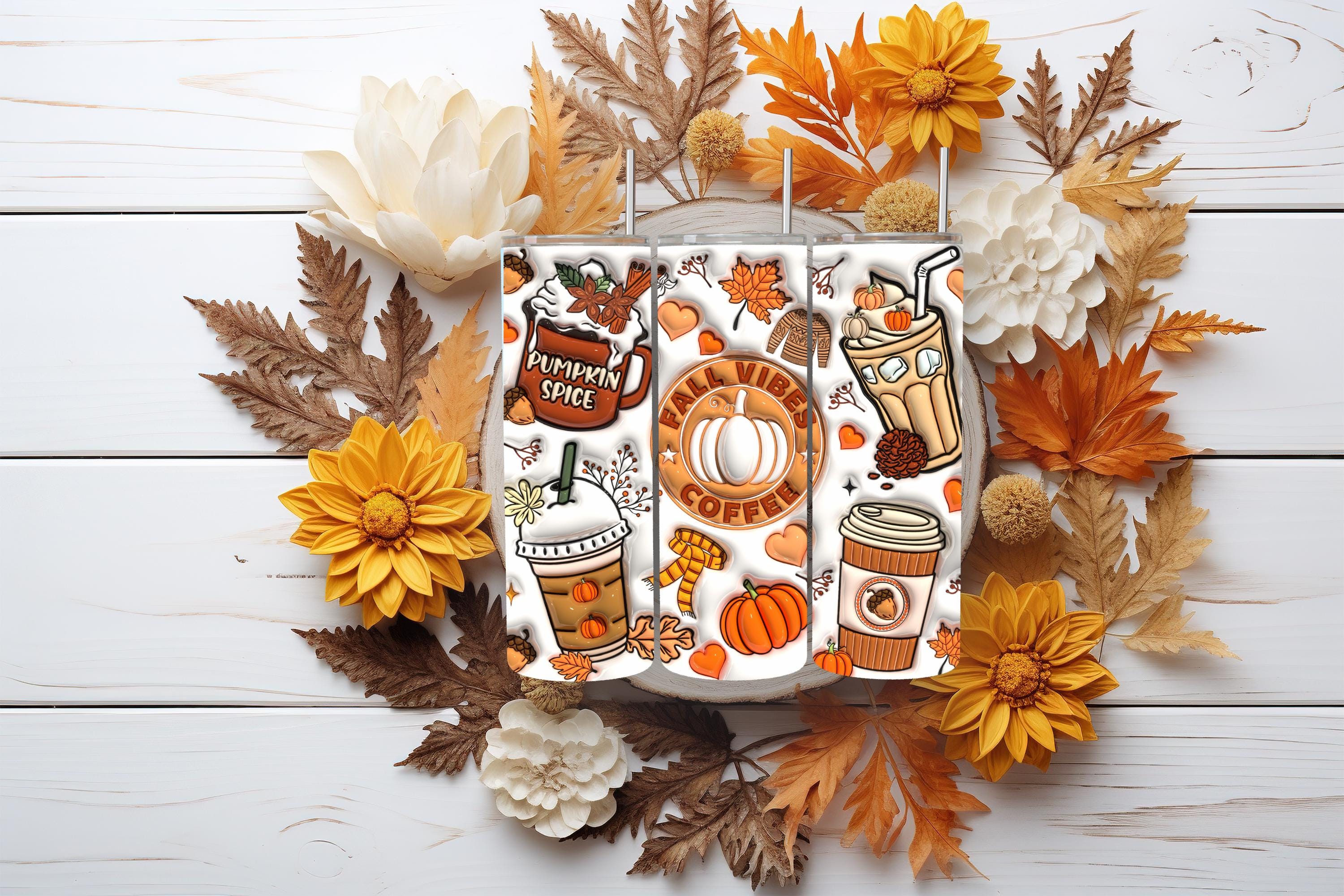 Pumpkin Spice Tumbler: 20oz Stainless Steel Fall Coffee Mug