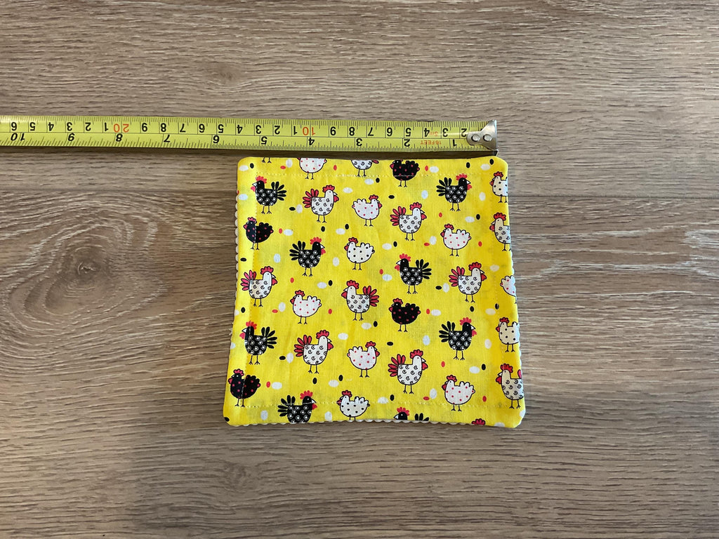 Handmade Fabric Jar Gripper/Opener — 5x5 Grip Padding — Chicken design