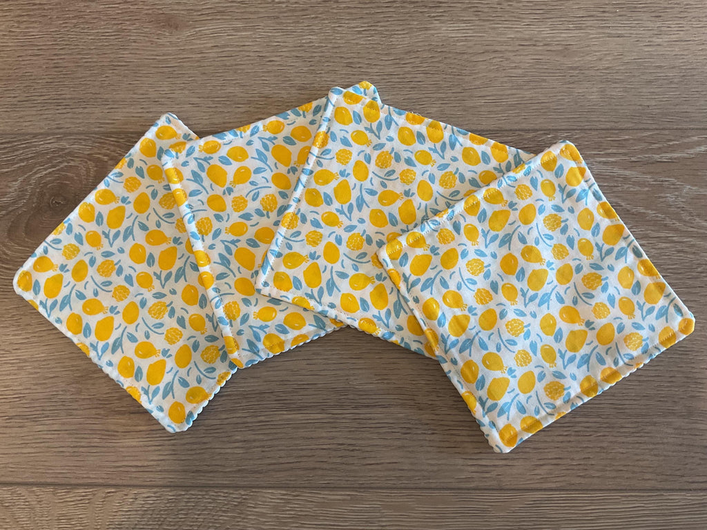 Handmade Fabric Jar Gripper/Opener — 5x5 Grip Padding — Lemon/Floral design