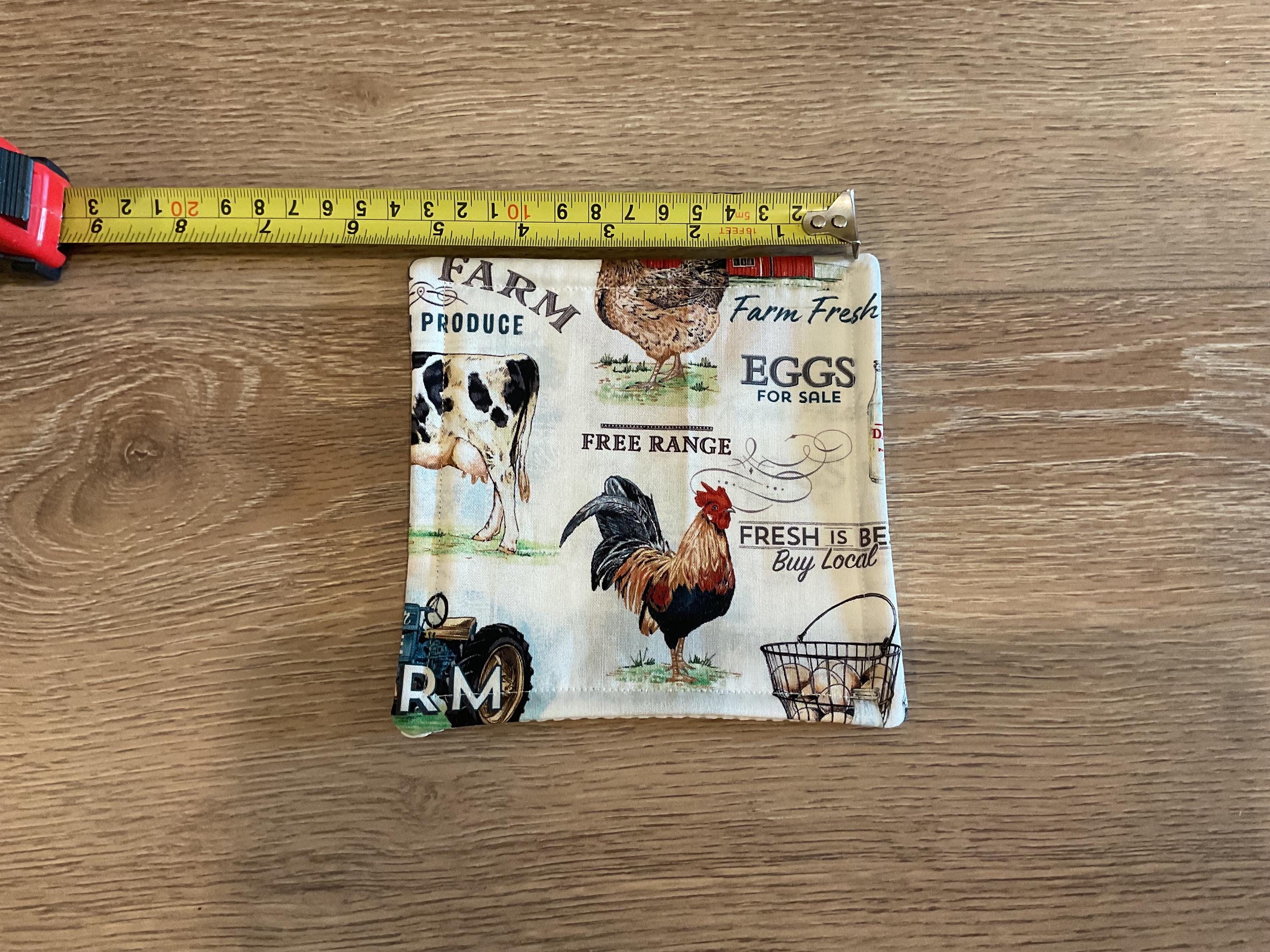 Handmade Fabric Jar Gripper/Opener — 5x5 Grip Padding — Farm Theme Design