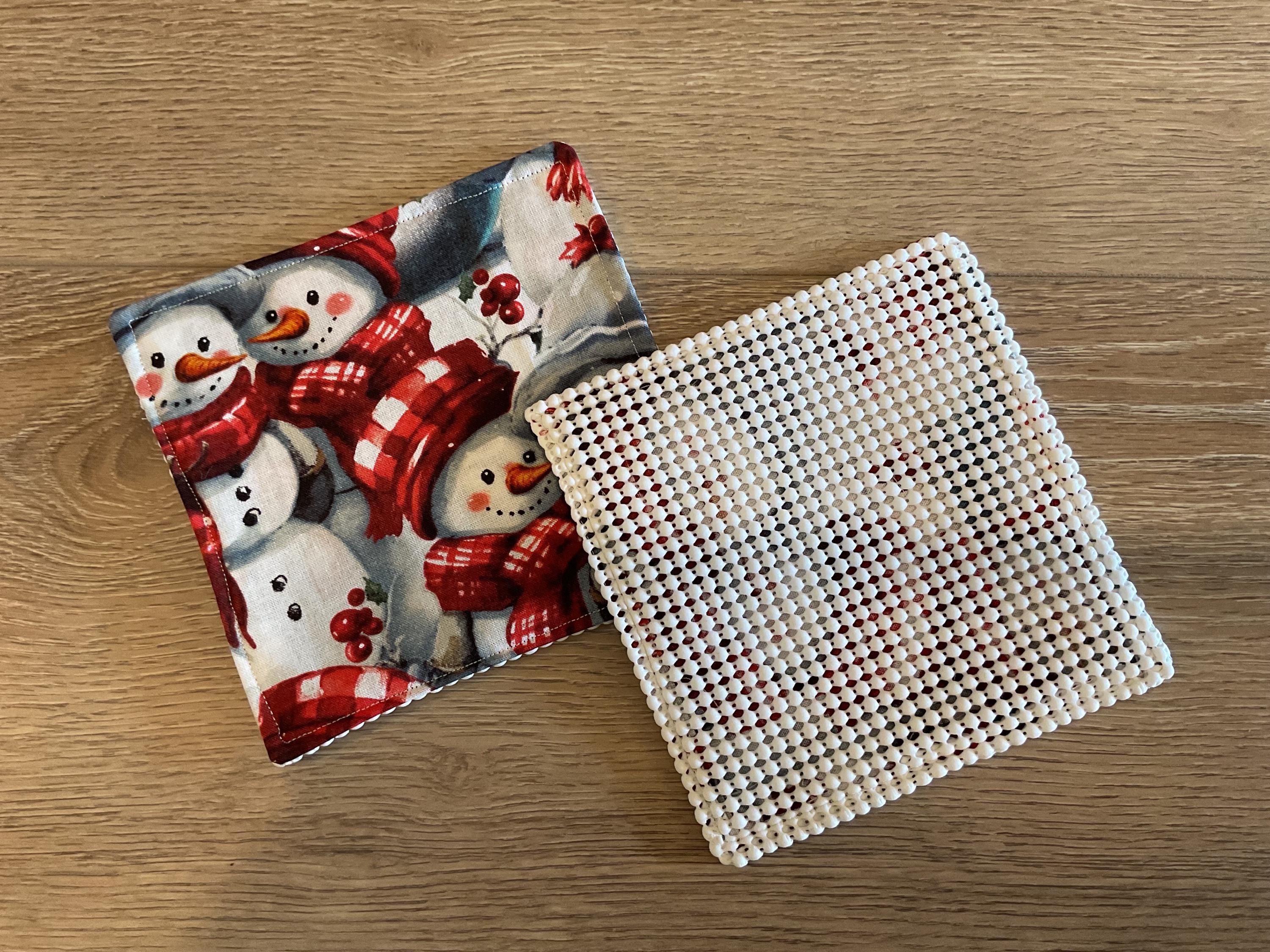 Handmade Fabric Jar Gripper/Opener — 5x5 Grip Padding — Snowman design
