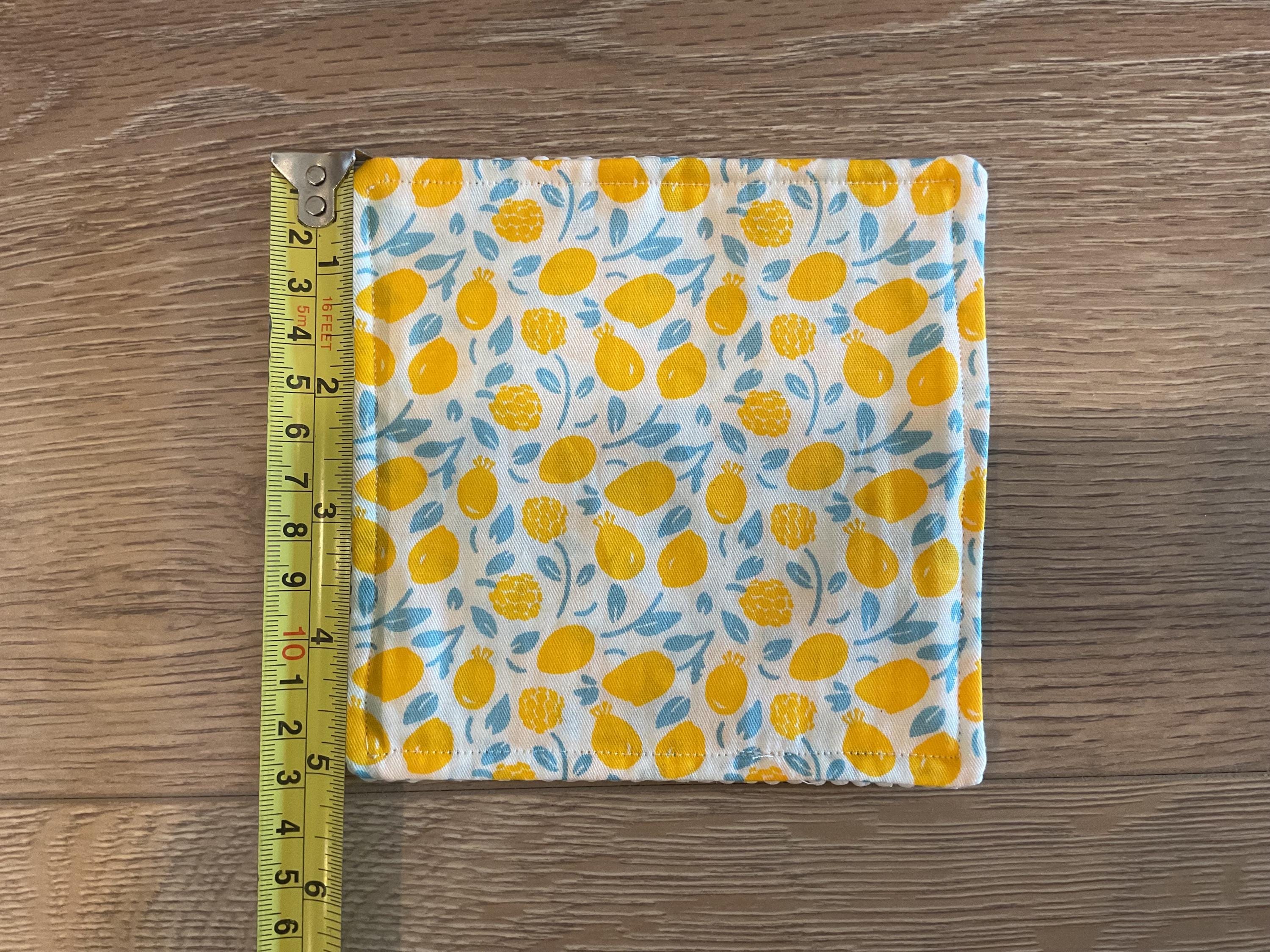 Handmade Fabric Jar Gripper/Opener — 5x5 Grip Padding — Lemon/Floral design