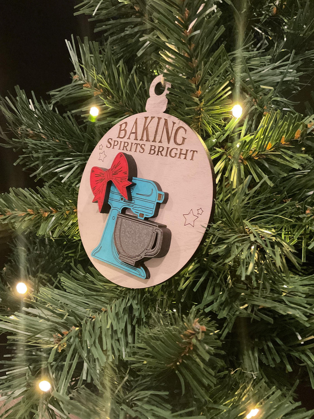 Baking Spirits Bright Christmas Ornament: Laser Cut Baker Gift