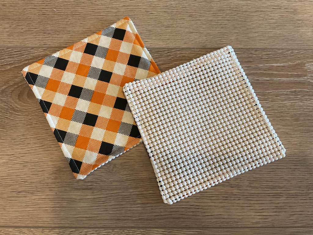 Handmade Fabric Jar Gripper/Opener — 5x5 Grip Padding — Fall Plaid design