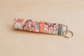 Boho Floral Scrunchie Wristlet Keychain: Fabric Key Fob Bracelet