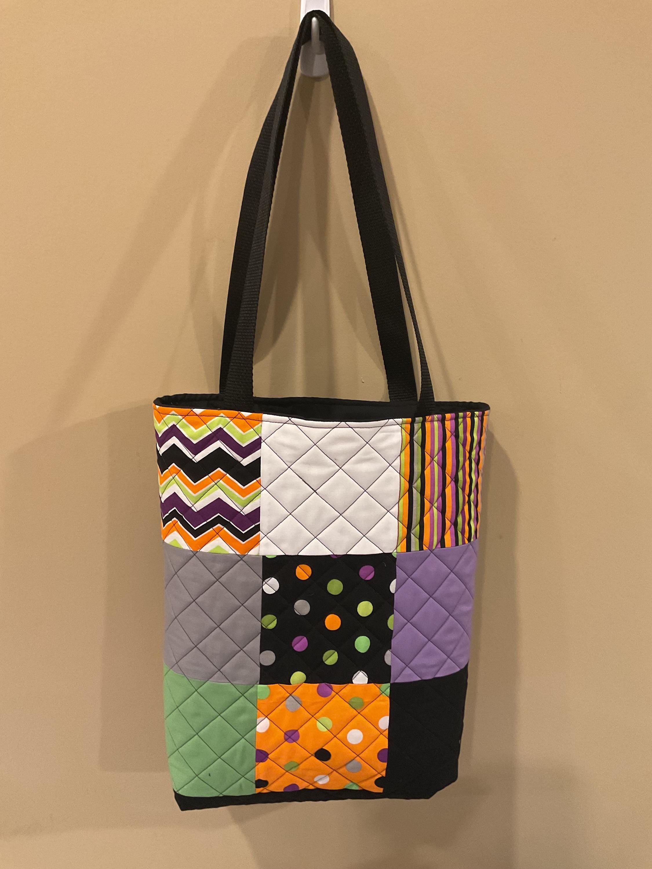 Handmade Quilted Tote Bag – Halloween Patchwork Style