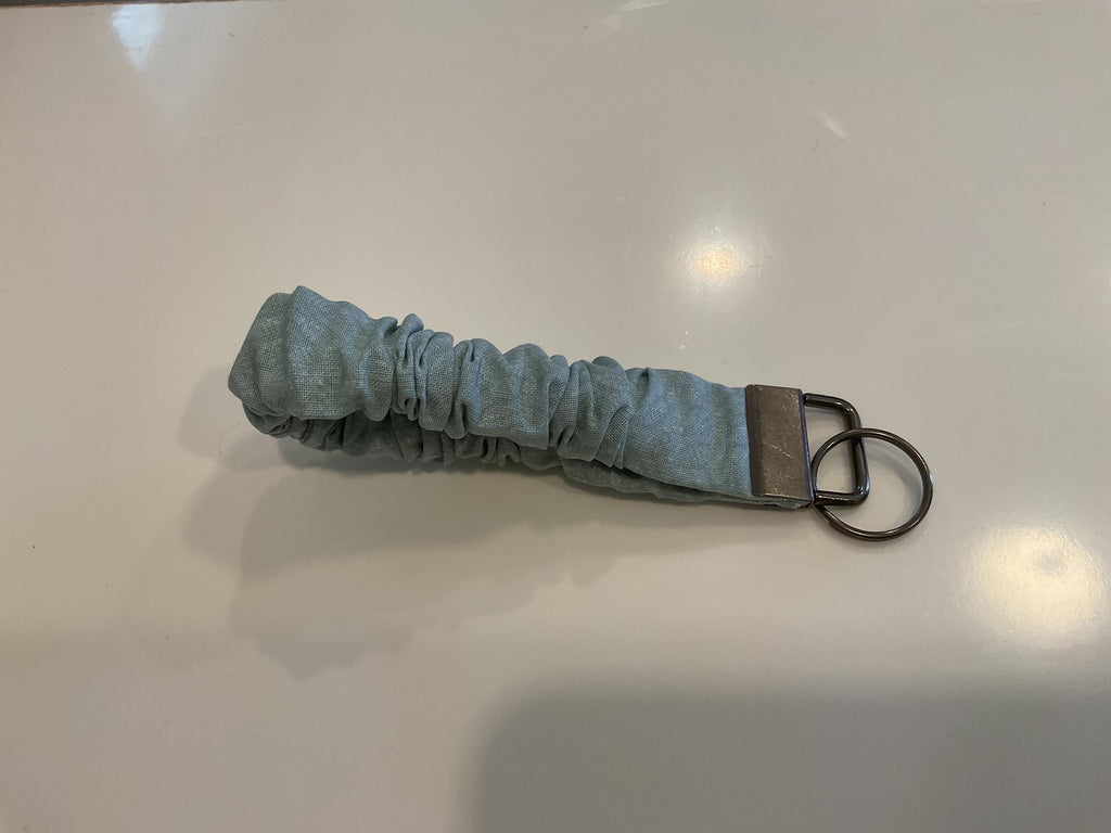 Handmade Fabric Scrunchie Wristlet Keychain: Soft Key Fob