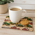 Farm Tractor Mug Rug: Quilted Fabric Coaster, Country Kitchen Decor