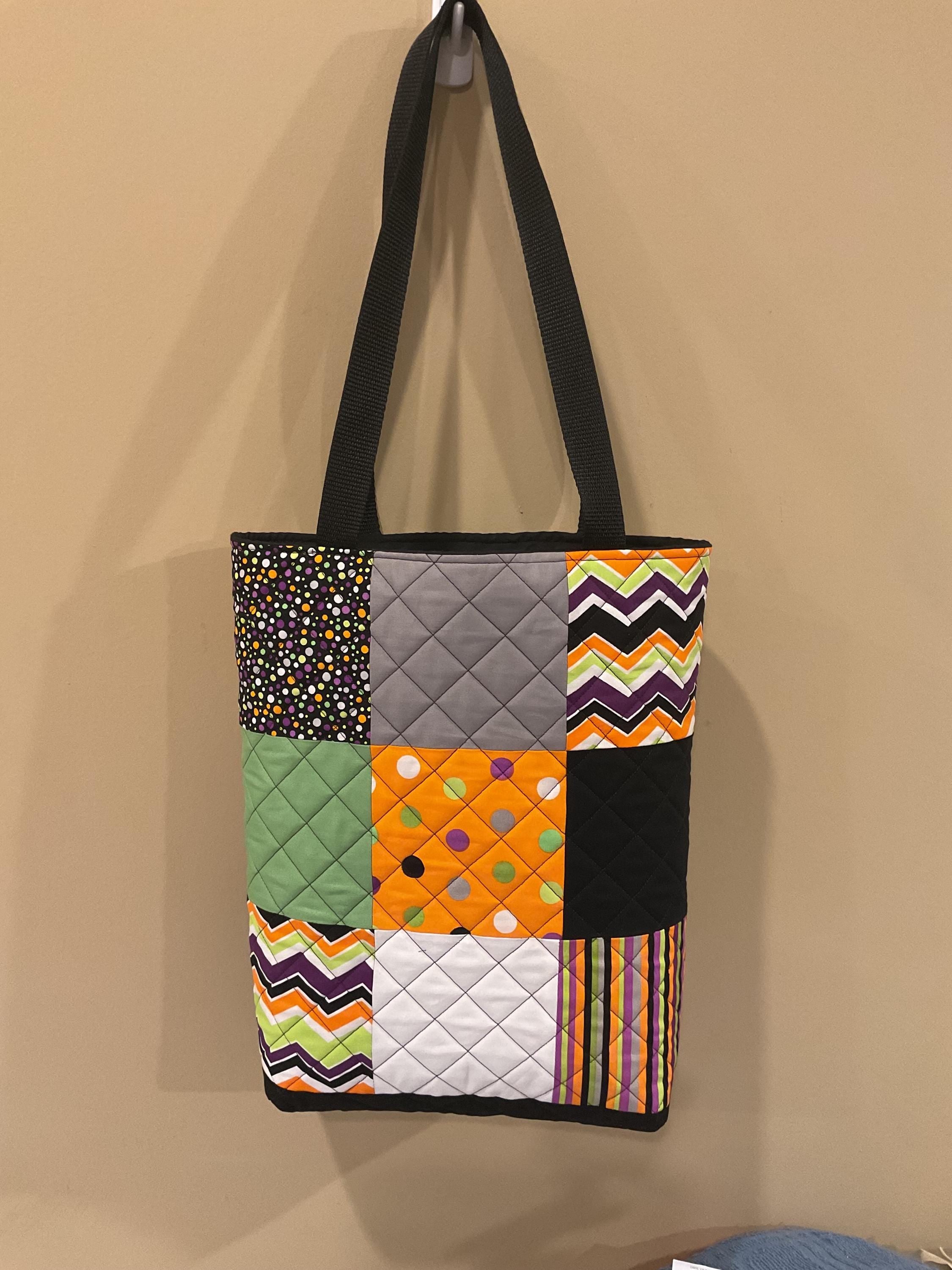 Handmade Quilted Tote Bag – Halloween Patchwork Style