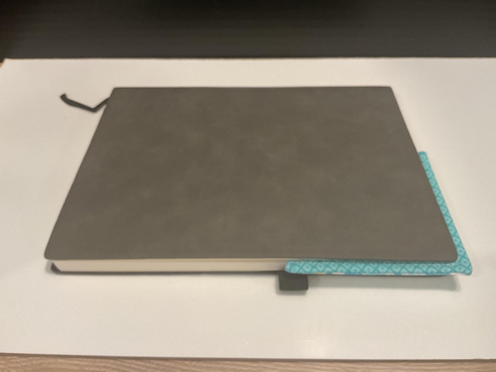 Handmade Fabric Corner Bookmark: Blue Geometric & Floral Page Marker